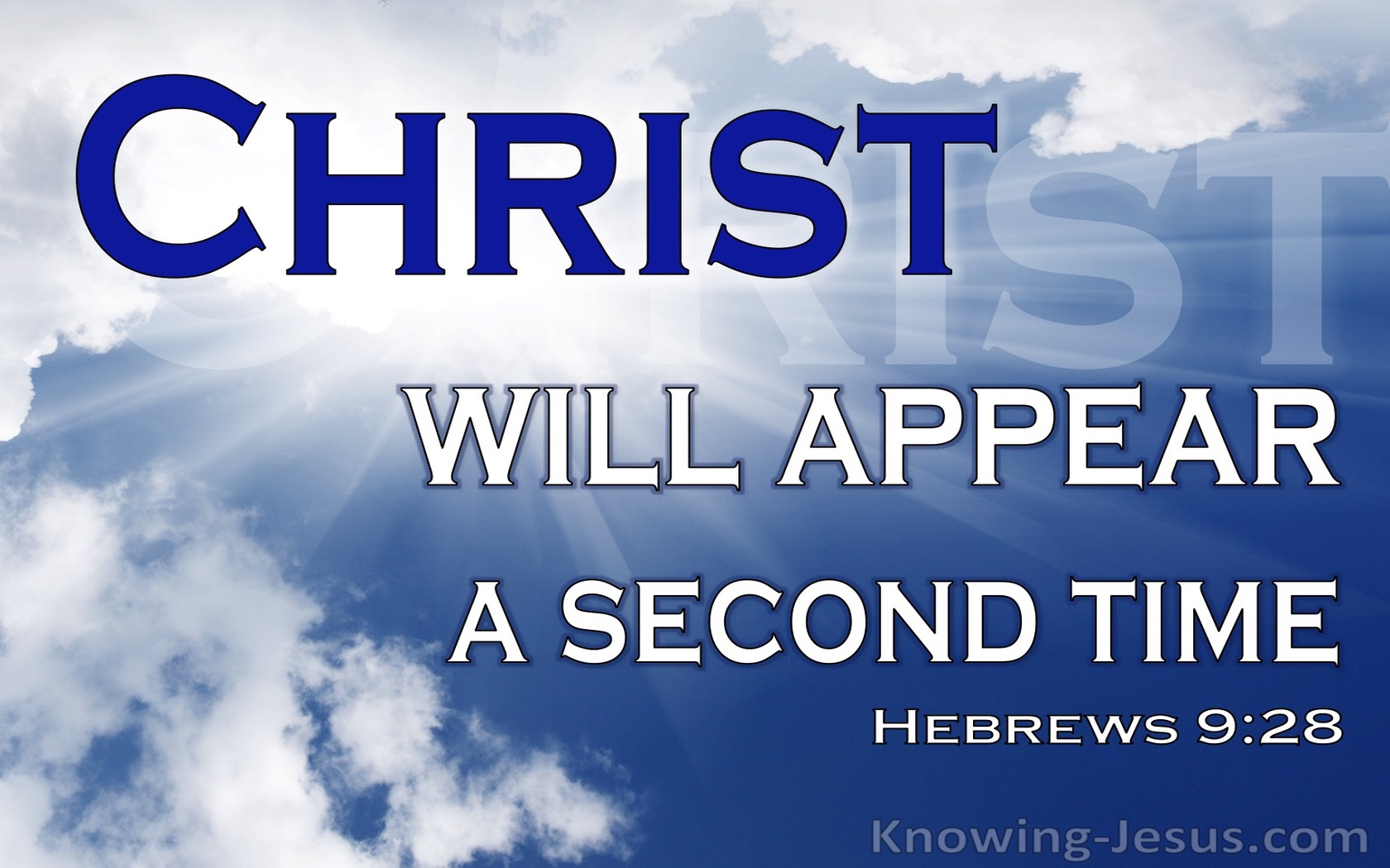 Hebrews 9:28 Christ Will Appear A Second Time (navy)
